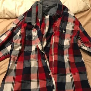 Long sleeve red plaid shirt men’s